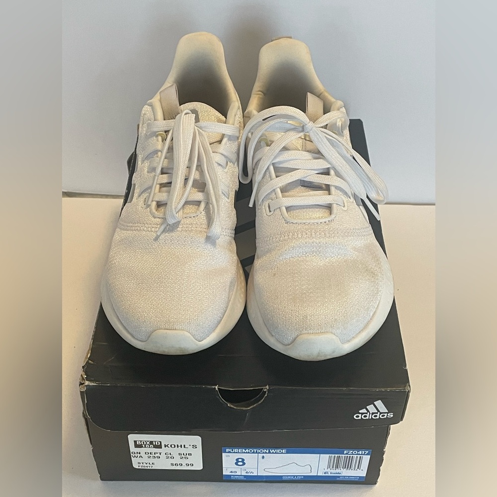 Adidas Puremotion White Athletic Shoes Size 8W